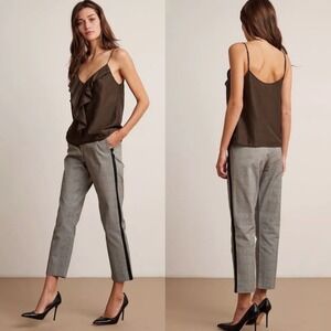 Velvet by Graham & Spencer Womens M Plaid Pull On Pants Adela Side Stripe Slim